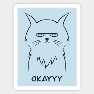 Annoyed cat (Black) Sticker